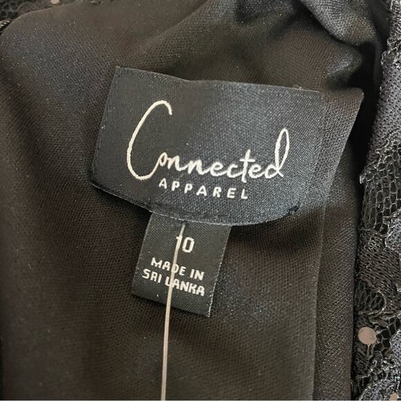 Connected Apparel Cutout-Detail Lace Maxi Dress Black Women’s Sz 10 - Picture 5 of 6